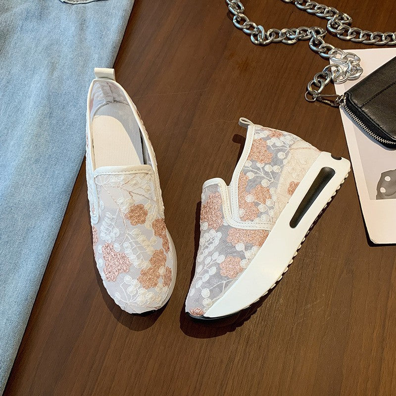 Dame Mode Slip-On Sneakers med blomsterdesign Stilla