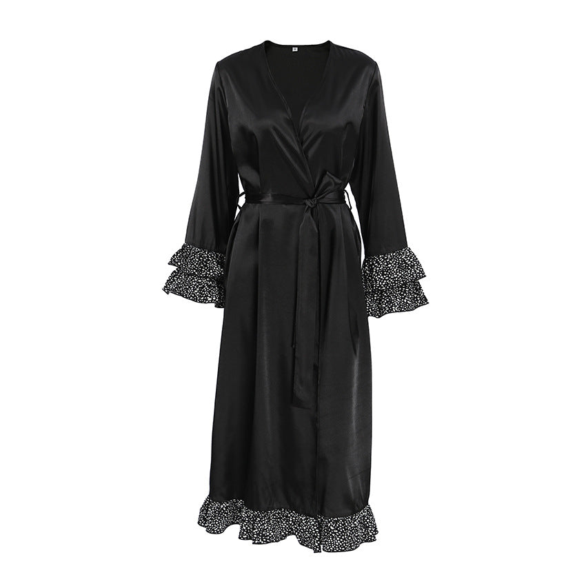 Dame Kimono-robe med elegante flæser Stilla