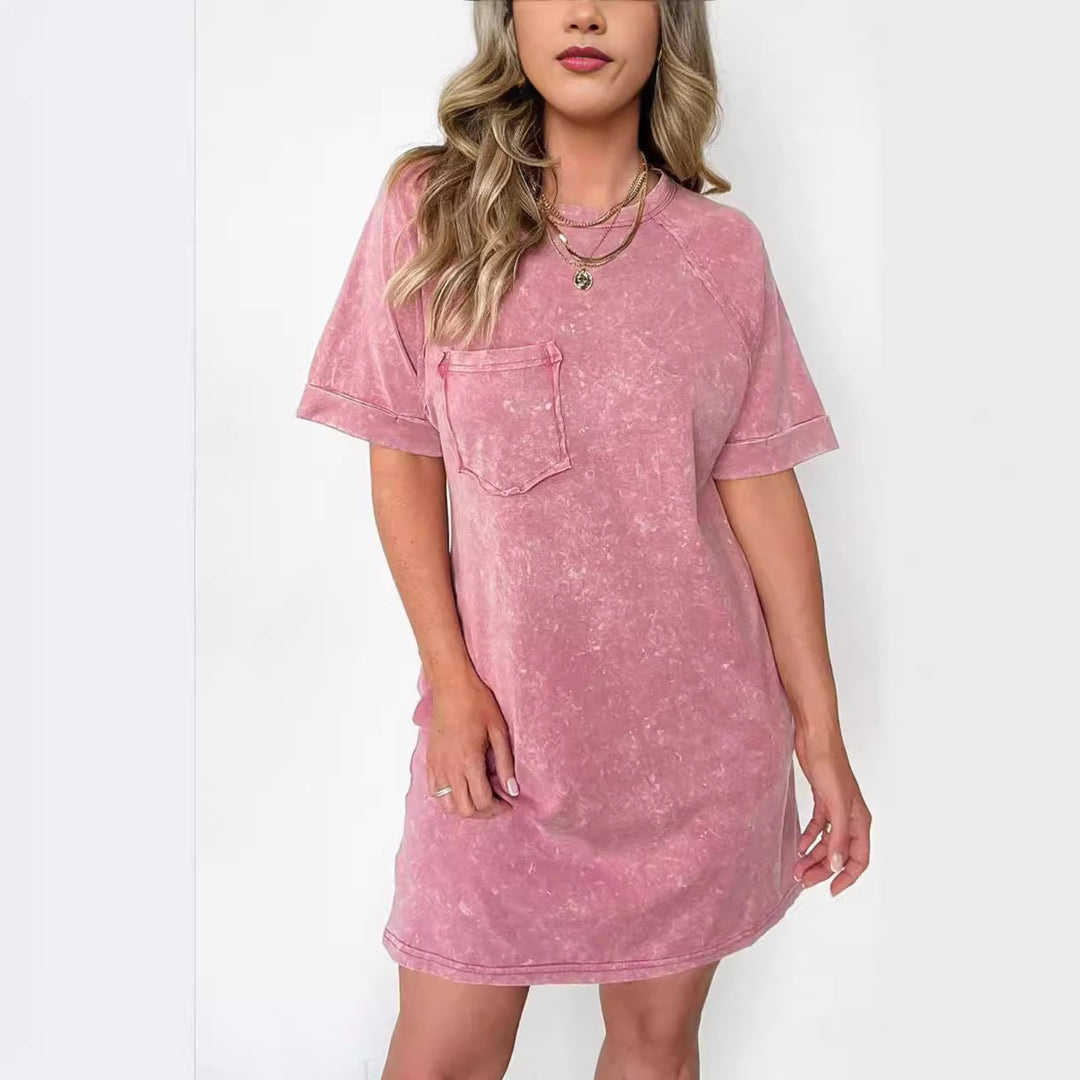 Damer Fritid Pocket T-Shirt Kjole Stilla