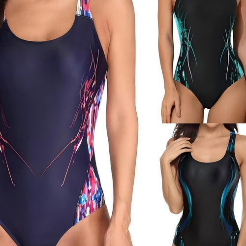 Dame Sporty Éntaler Badedragt med dynamisk grafisk design og racerback snit Stilla