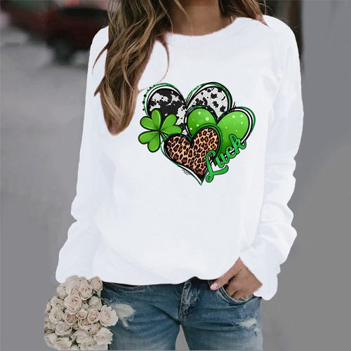 Kvinders sweatshirt med kreativ hjerte-design og iøjnefaldende motiv Stilla