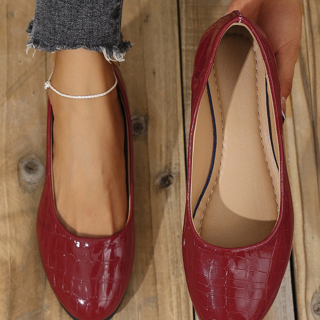 Dame Behagelige Wedge-Pantoletten med skinnende overflade Stilla