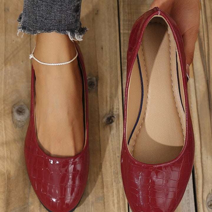 Dame Behagelige Wedge-Pantoletten med skinnende overflade Stilla