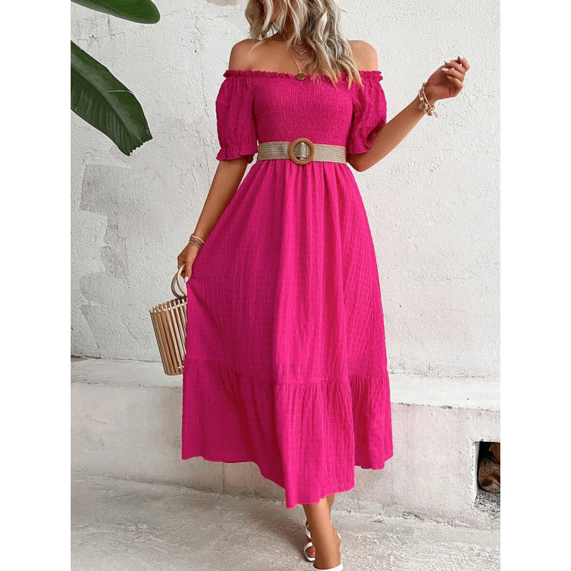 Damer Off-Shoulder Maxikjole med voluminøse ærmer og flydende snit Skovae