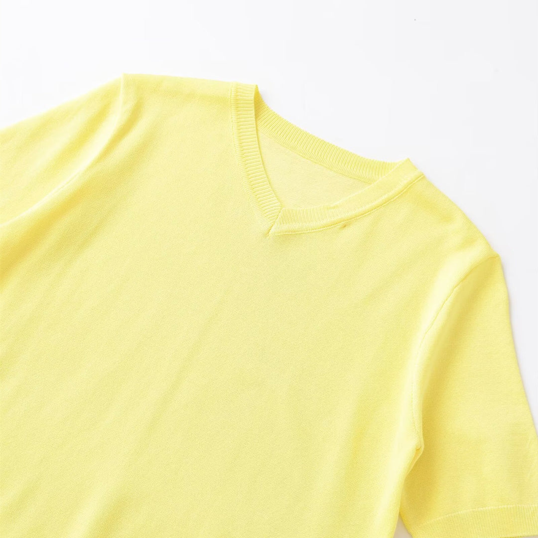 Dame Korte ærmer V-hals Sweater Skovae