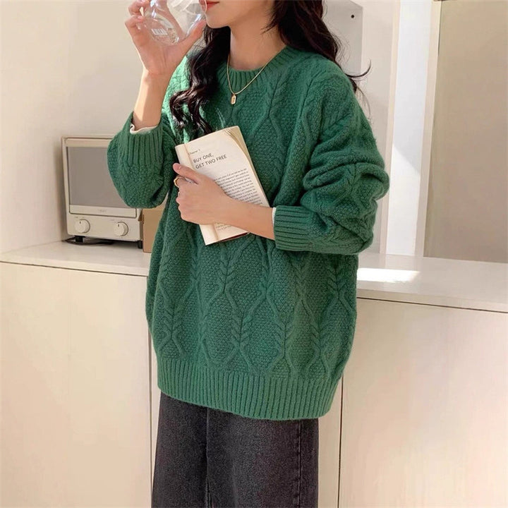 Kvinder strikket sweater med kabeldesign og afslappet pasform Stilla