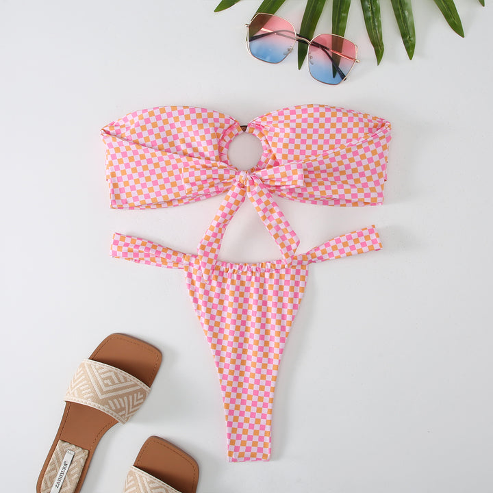 Dame bikini-sæt med legende cut-out og sløjfebind Stilla