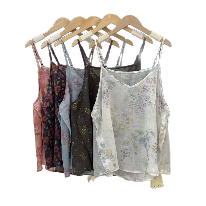 Femme Floral Print Strop T-shirt Stilla