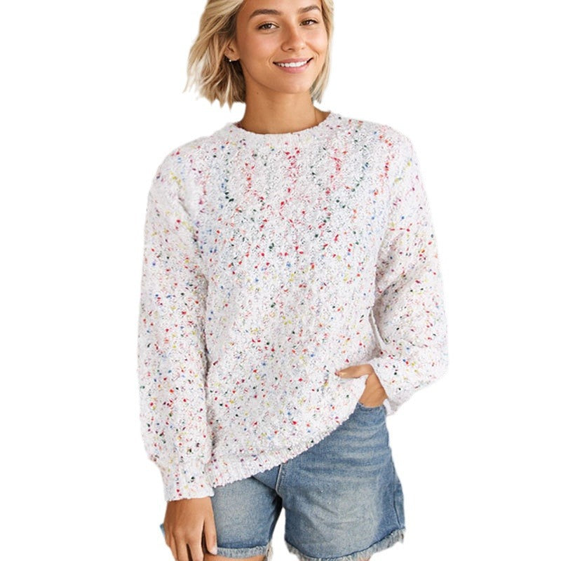 Kvinders luftige strikkede sweater med farverigt garn og blød berøring Stilla