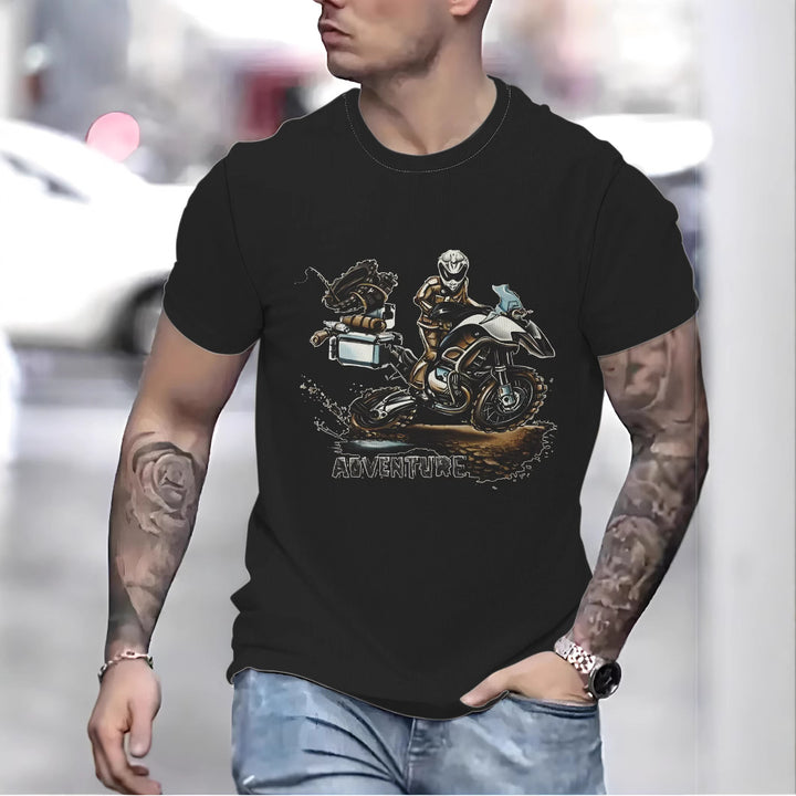 Herre T-shirt med eksklusivt eventyrmotiv og kvalitets bomuldsblanding Stilla