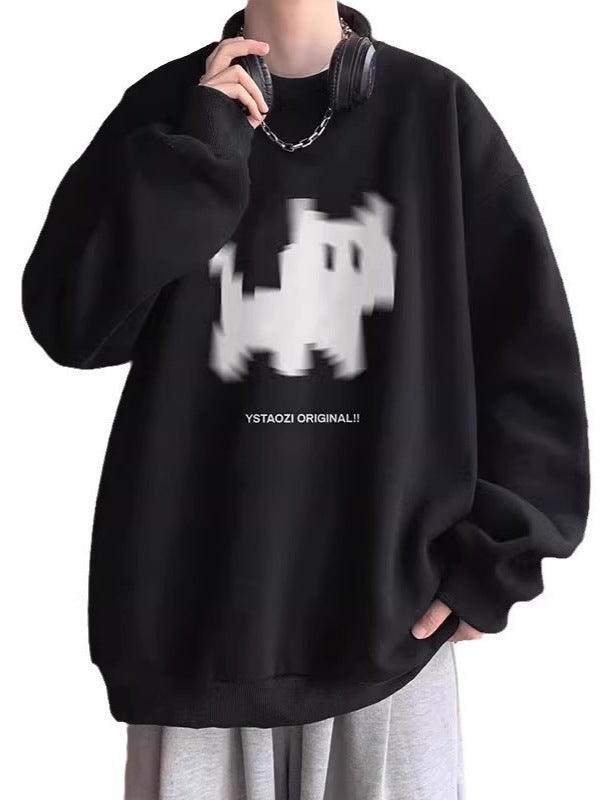 Herrer trendy oversized sweatshirt med unikt grafikdesign og behagelig pasform Stilla