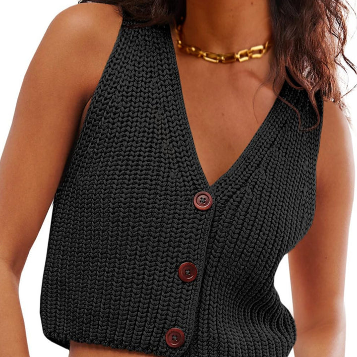 Femme Chunky Knit Crop Vest Stilla