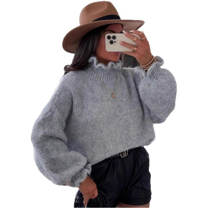 Kvindernes hyggelige turtleneck sweater med voluminøse ærmer Stilla