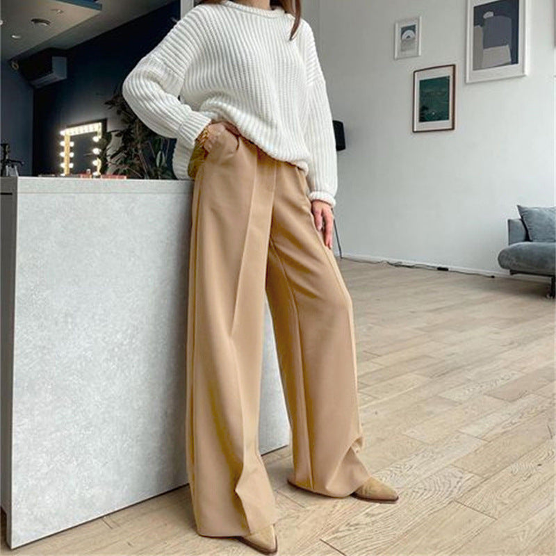 Dame Bredskåret High-Waist Bukser med elegant taljedetalje Stilla