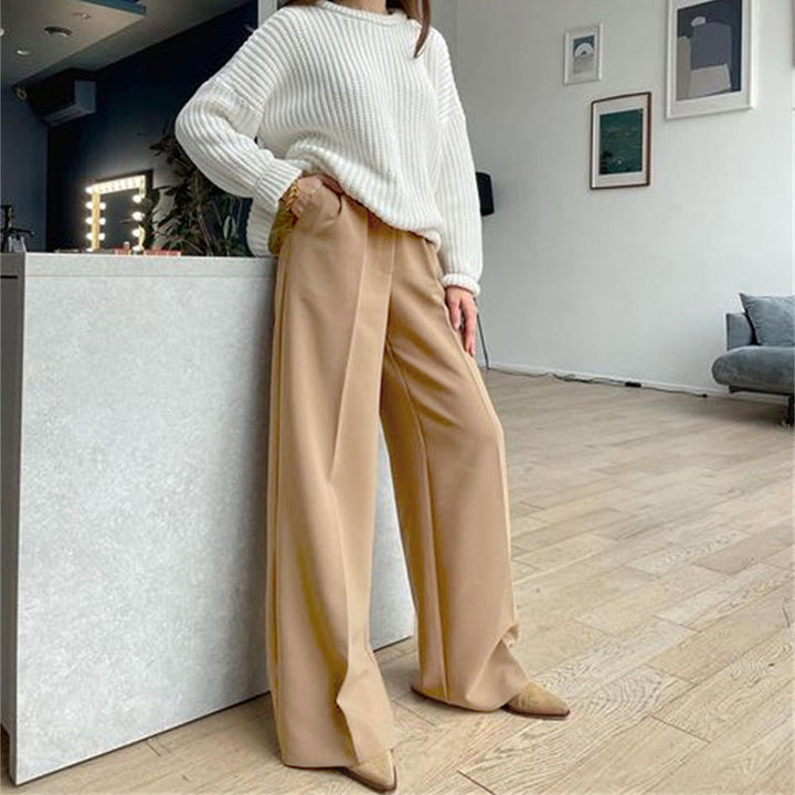 Dame Bredskåret High-Waist Bukser med elegant taljedetalje Stilla