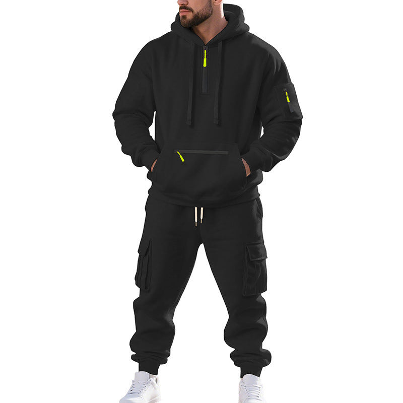 Herrer sporty hoodie sæt med funktionelle lommer og åndbare egenskaber Stilla