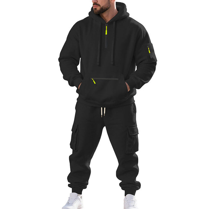 Herrer sporty hoodie sæt med funktionelle lommer og åndbare egenskaber Stilla