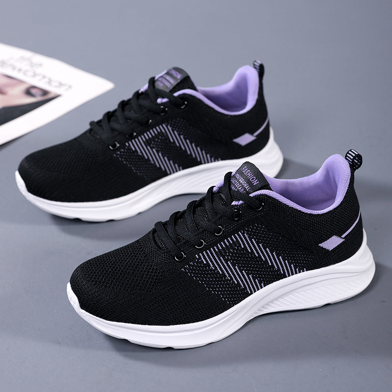 Dame nan let strik-fitness sneakers med sømløst overmateriale, adaptiv EVA-dæmpning og ergonomisk hælpolstring Skovae