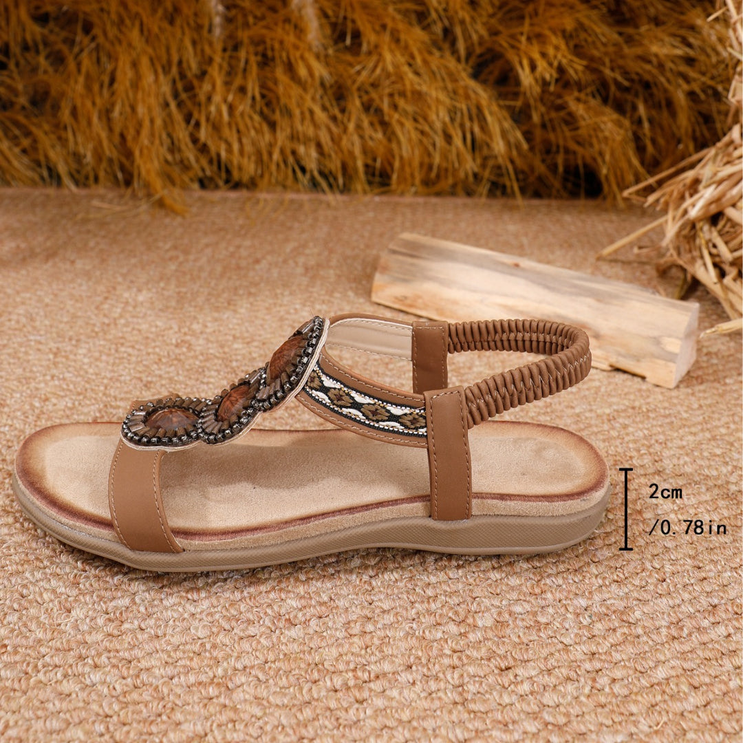 Dame sommer-sandaletter med dekorative perler Stilla