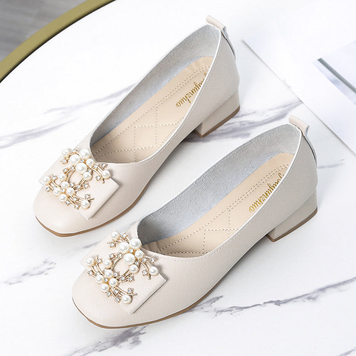 Dame elegante Ballerinas med glitrende smykke-detail og behageligt fodseng Stilla