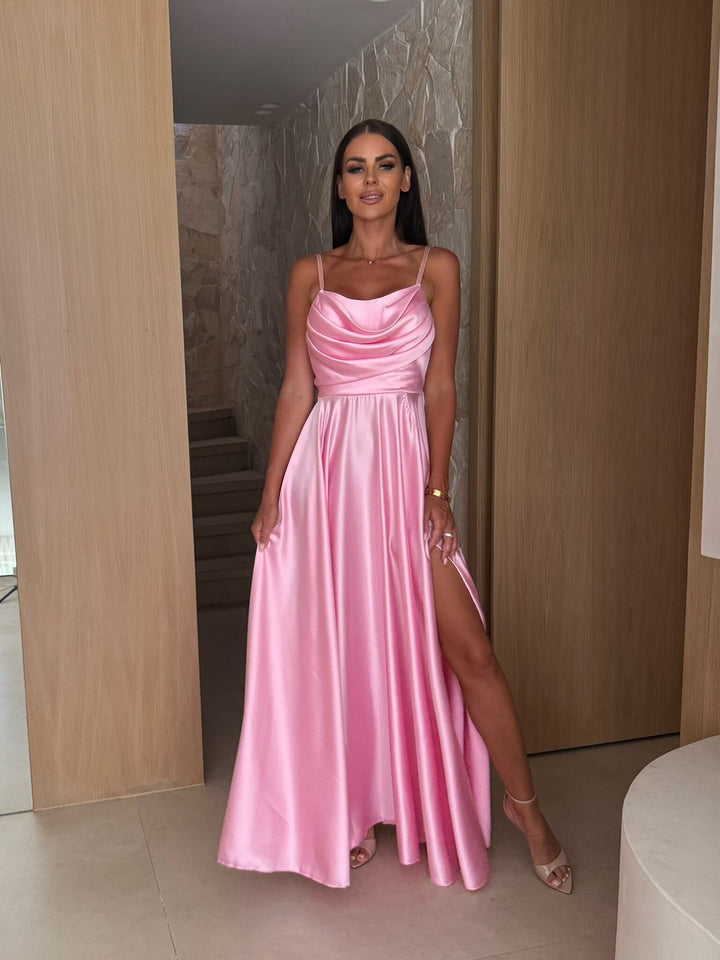 Damer Elegant Satin Aftenkjole Stilla