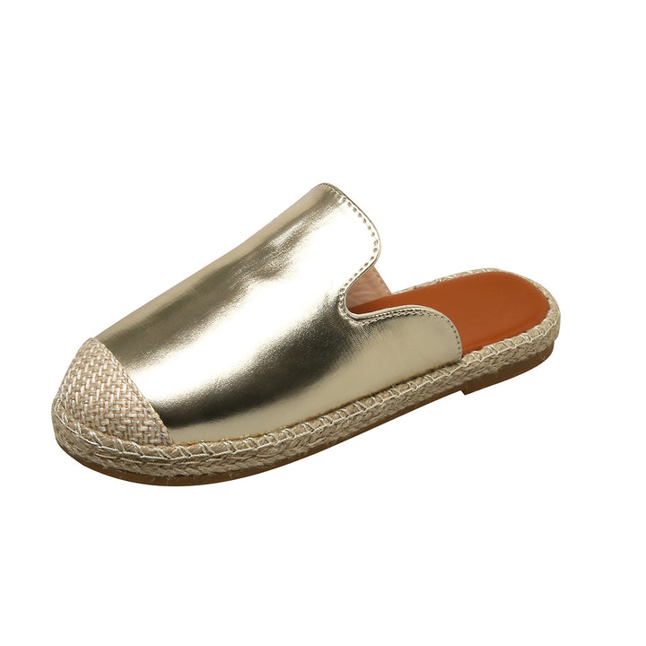 Dame lukkede espadrilles med skinnende metallic-overmateriale Stilla