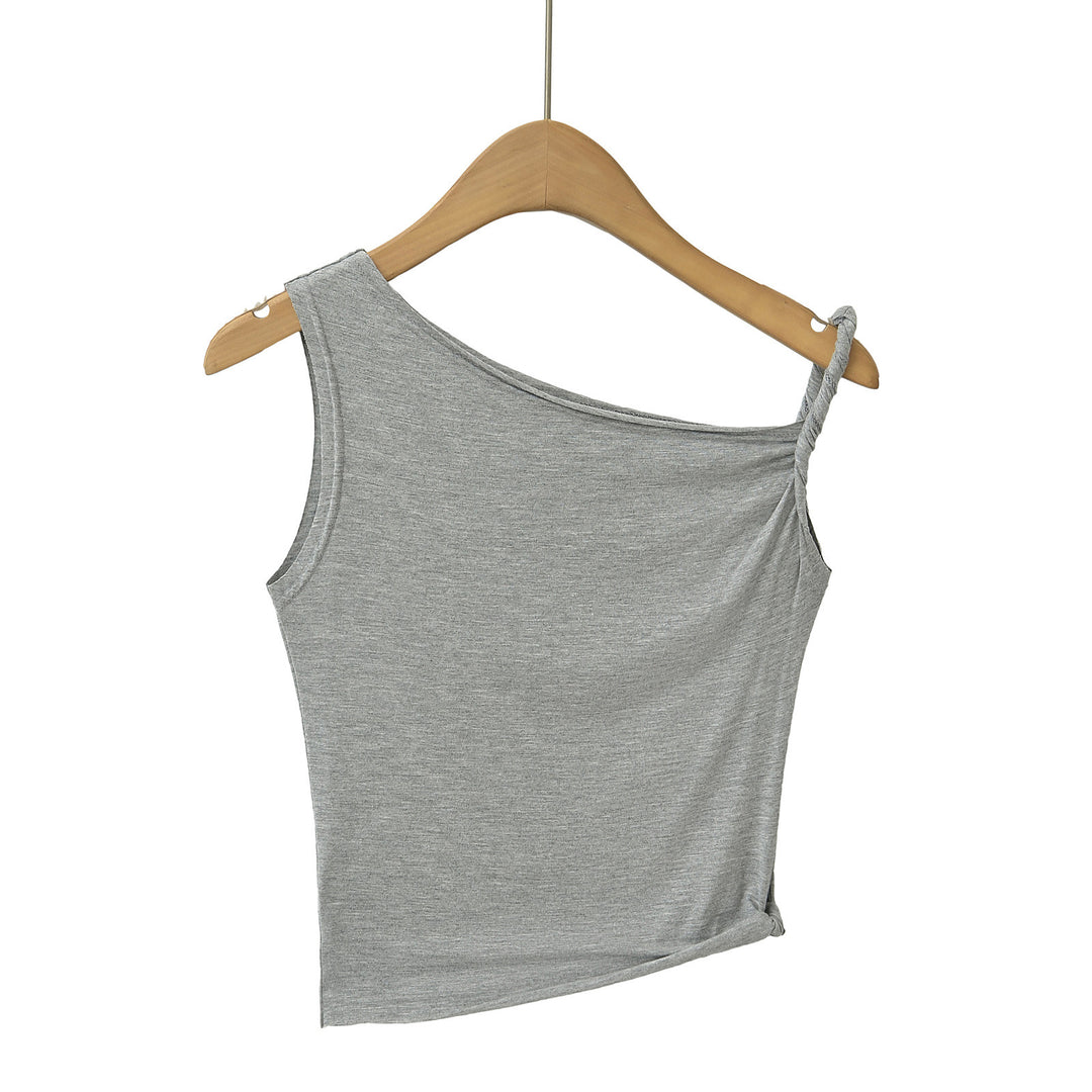 Dame asymmetrisk top med én skulderdesign og moderne draperingsdetaljer Stilla