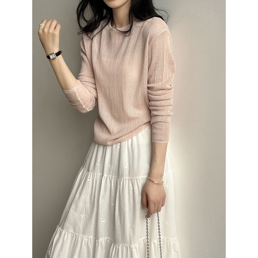 Dame afslappet sweater med bæltebinding Stilla
