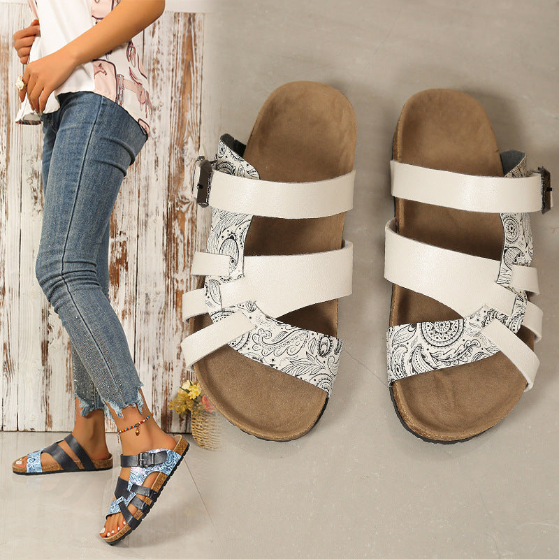 Damer komfortable sandaler med justerbare remme og elegante ornamenter Stilla