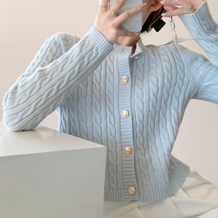 Femme Struktureret Kabelstrik-Cardigan Stilla