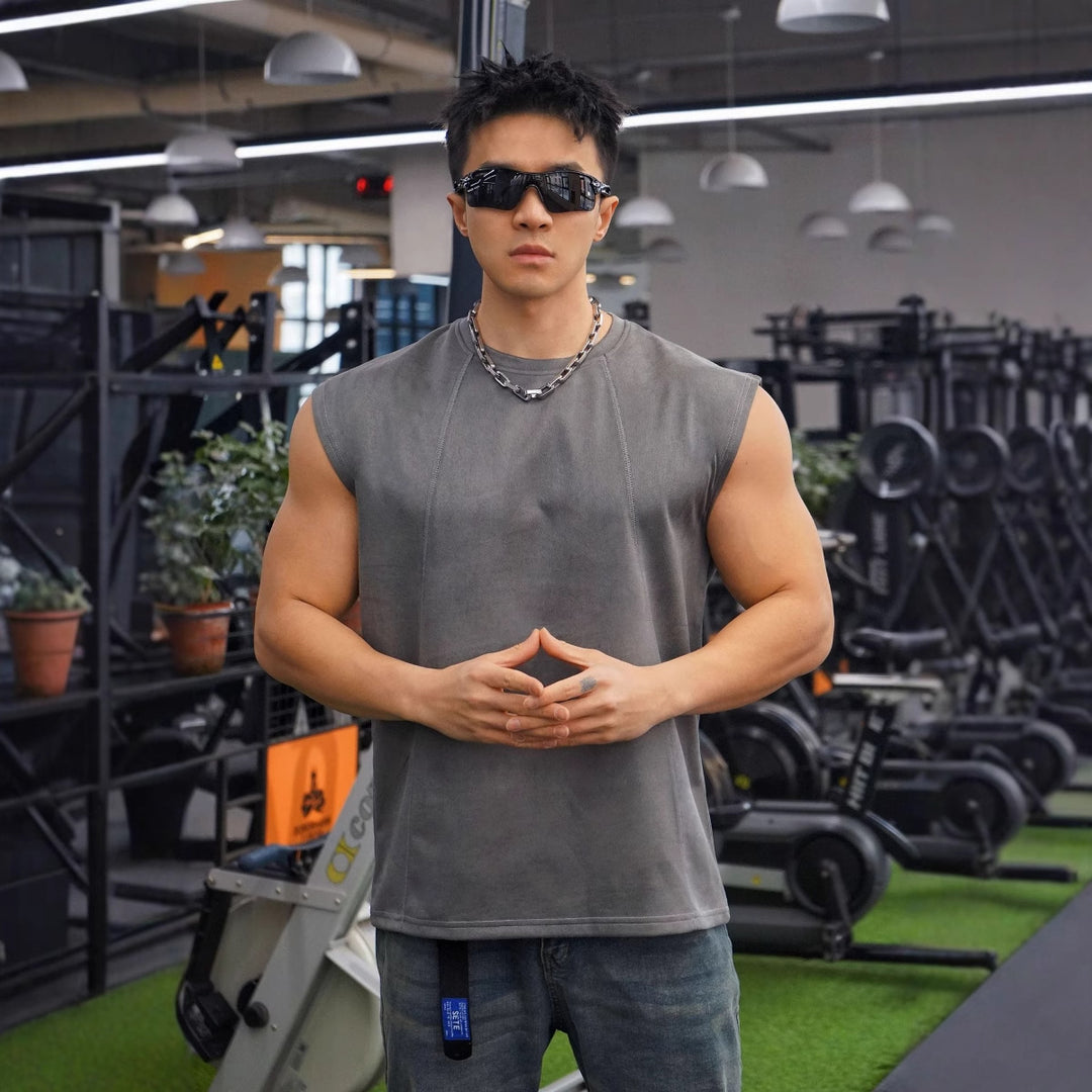 Herre sporty muskelshirt med innovativ snit Stilla