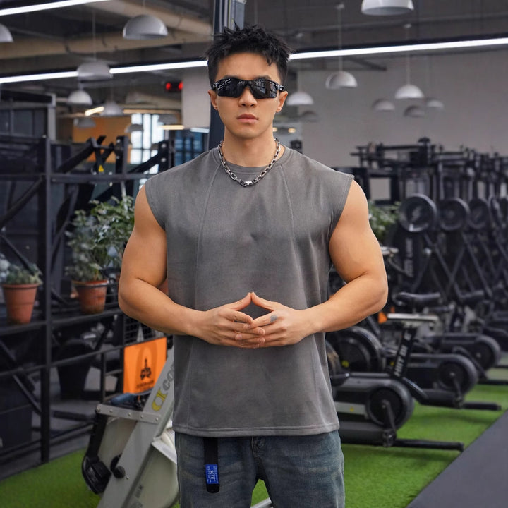 Herre sporty muskelshirt med innovativ snit Stilla