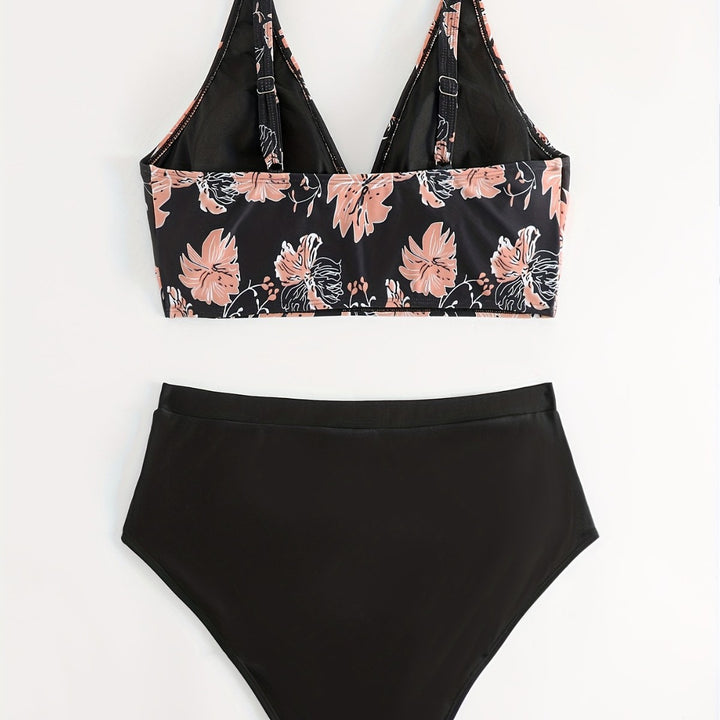 Dame Højskåret bikini med blomster accenter og raffinerede detaljer Skovae