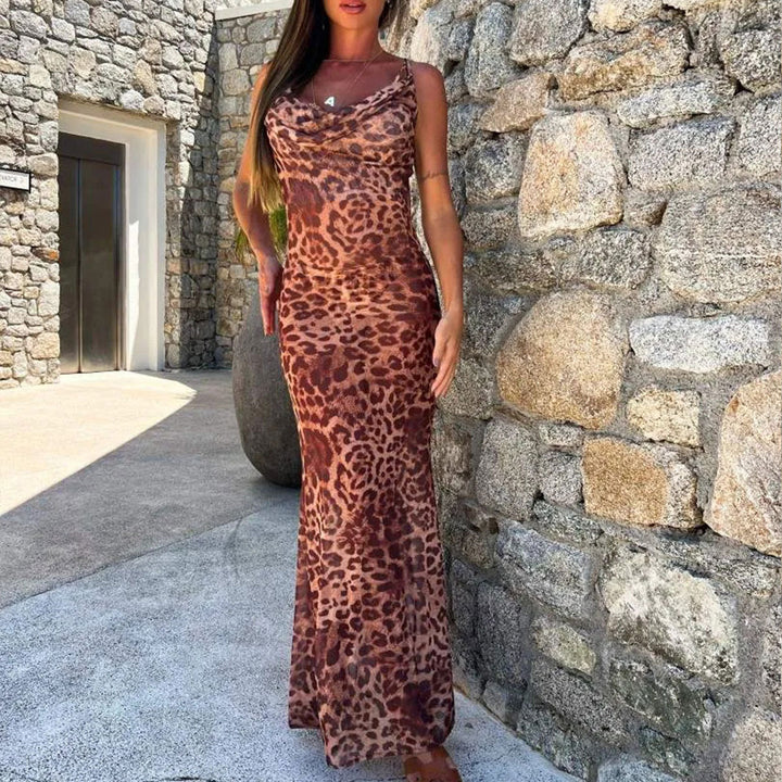 Dame Bikini-Sæt med moderne leopardmønster og justerbare stropper Stilla