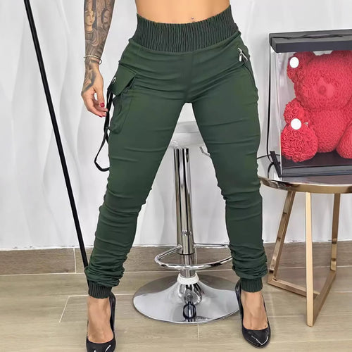 Dame Cargo-Style Joggingbukser med elastisk talje og praktiske lommer Stilla