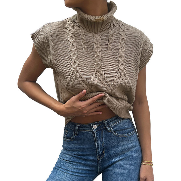 Femme Cozy Kabelstrik-Ærmeløs Pullover Stilla