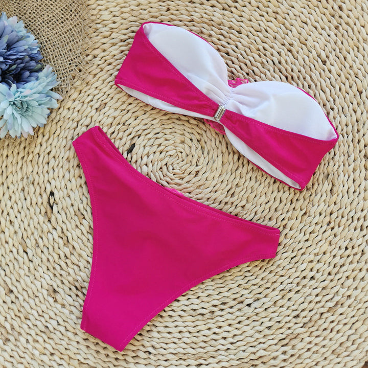 Dame Bikini-sæt med elegant bandeau-top og figursympatisk buks Stilla