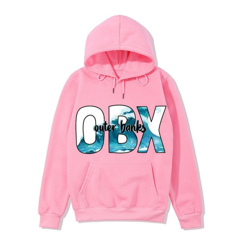 Dame hoodie med maritim grafisk design Skovae