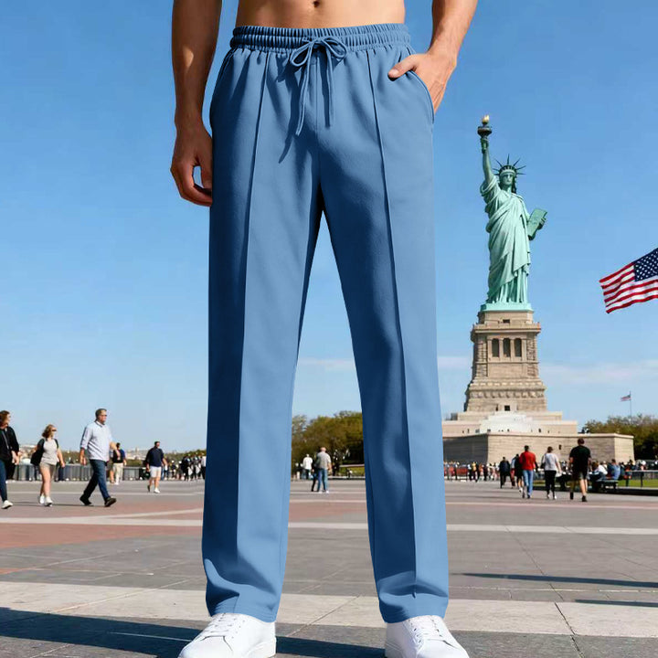 Herrer afslappet-elegant press fold sweatpants med pressefold, elastisk tunneltræk og sidelommer Skovae