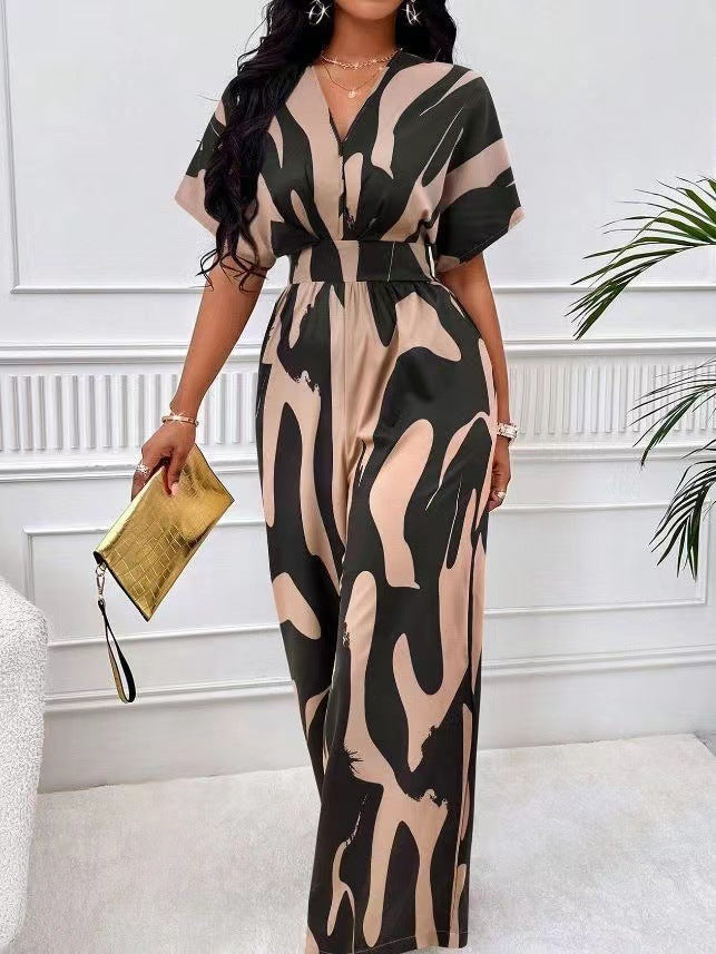 Dame Elegant Jumpsuit med dyb V-udskæring og moderigtigt snit Stilla