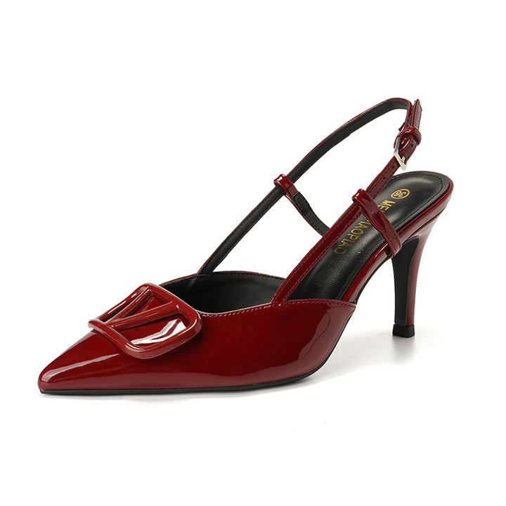 Dame Sling-Pumps med elegant spænde dekoration og moderne glans Stilla