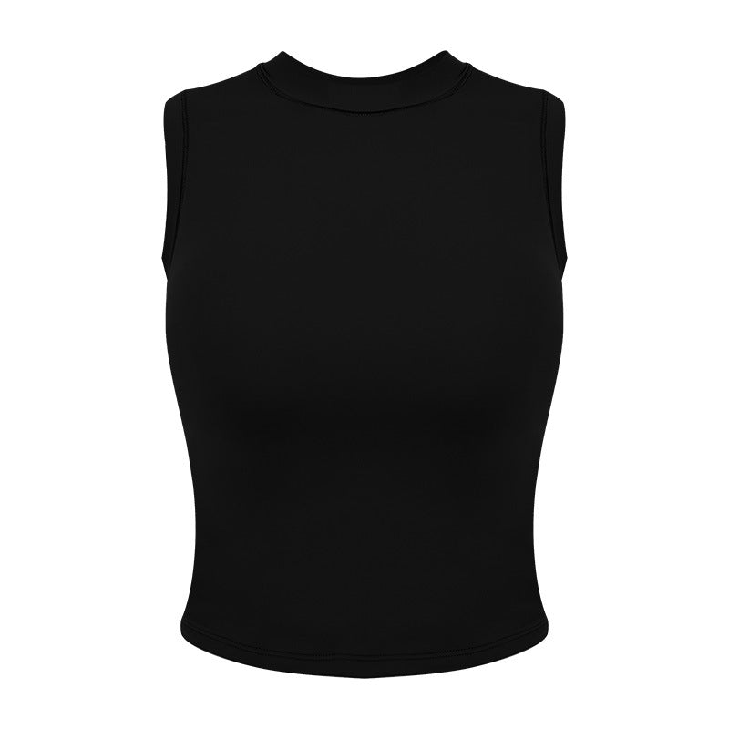 Dame Sporty ærmeløs crop-top med høj krave lavet af fleksibelt materiale teknologi Stilla