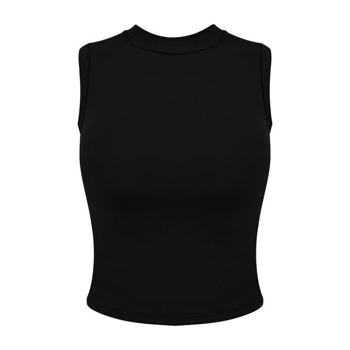Dame Sporty ærmeløs crop-top med høj krave lavet af fleksibelt materiale teknologi Stilla