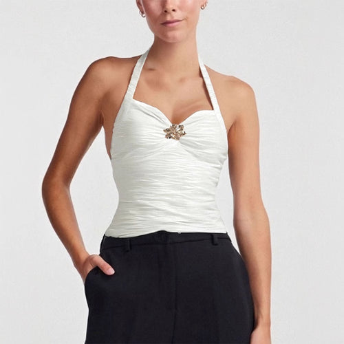 Dame Elegant top med blomsterdesign Skovae