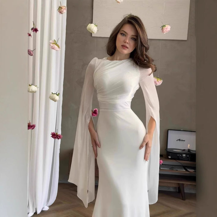 Dame aftenkjole med elegant drapering Stilla
