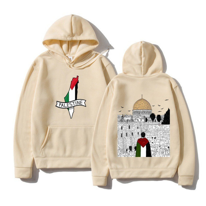 Kvinders hoodie med kulturelt motiv og unikt grafisk design Skovae