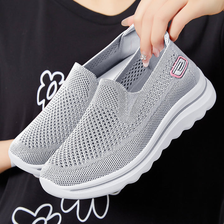 Dame komfortable slip-on sneakers med åndbart mesh-overflade og støddæmpende sål Stilla