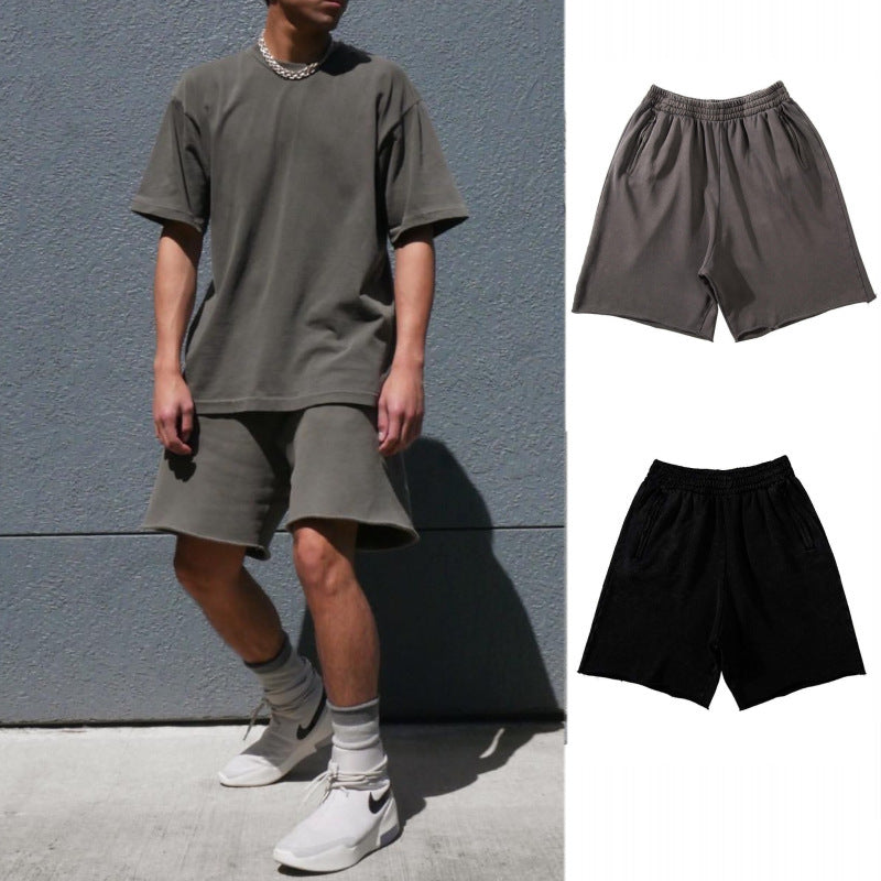 Herrer fritids sweatshorts med elastisk talje og sidelommer med lynlås Stilla
