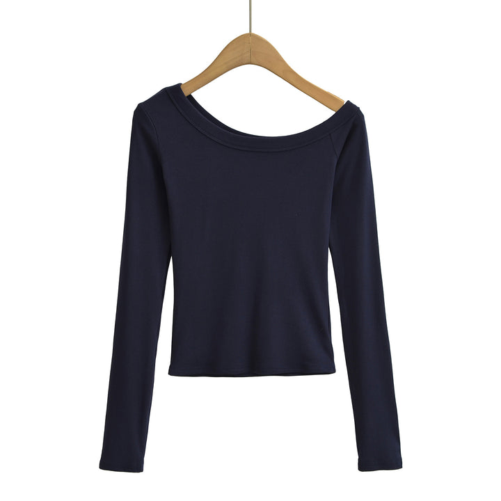 Dame Langærmet T-shirt med elegant Off-Shoulder Design Stilla