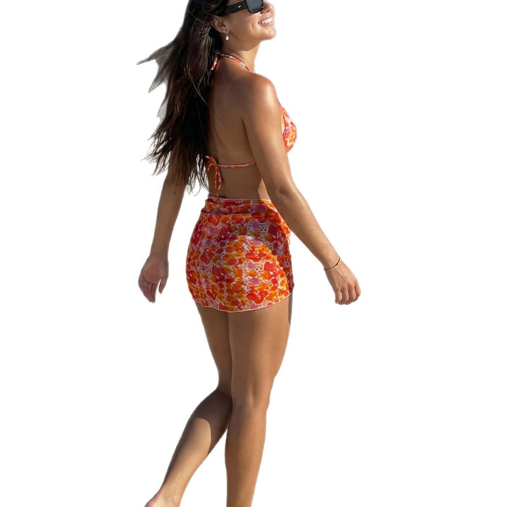Dame triangel-bikini med legende blomsterdesign skovae